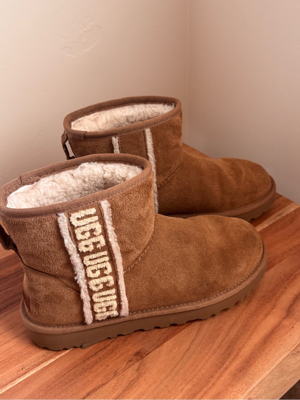 UGG Chestnut Suede Shearling-Lined Boots
